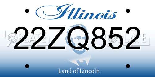 22ZQ852 Illinois License Plate