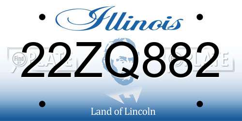 22ZQ882 Illinois License Plate