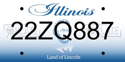 22ZQ887 Illinois License Plate