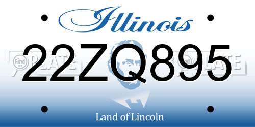 22ZQ895 Illinois License Plate