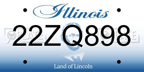 22ZQ898 Illinois License Plate