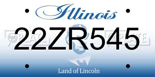 22ZR545 Illinois License Plate