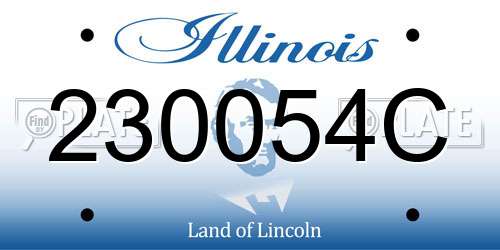 230054C Illinois License Plate