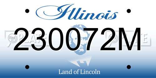 230072M Illinois License Plate