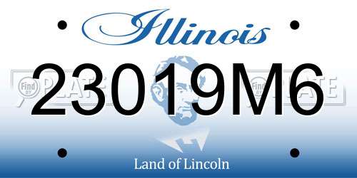 23019M6 Illinois License Plate
