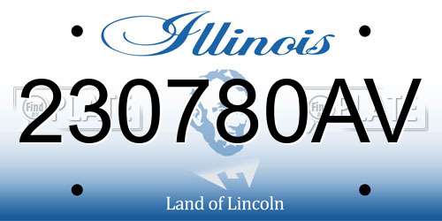 230780AV Illinois License Plate