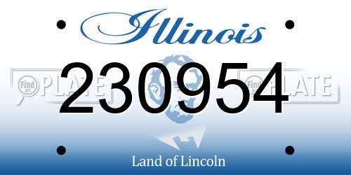 230954 Illinois License Plate