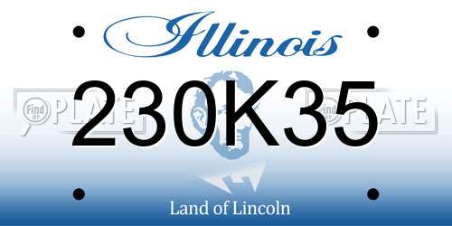 230K35 Illinois License Plate
