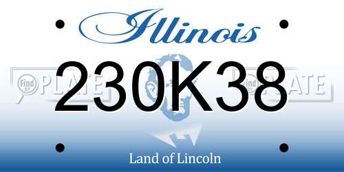 230K38 Illinois License Plate