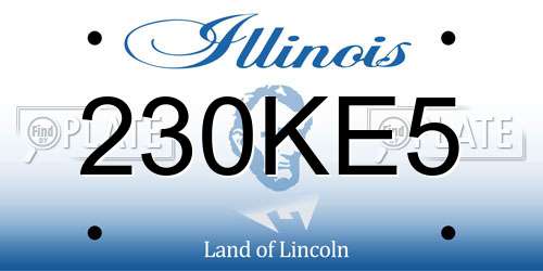 230KE5 Illinois License Plate