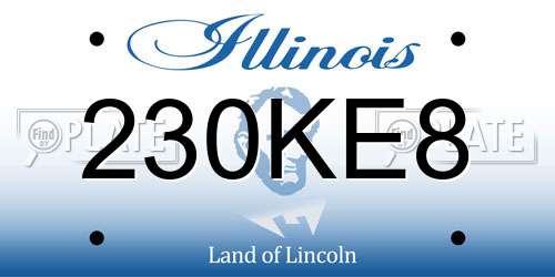 230KE8 Illinois License Plate