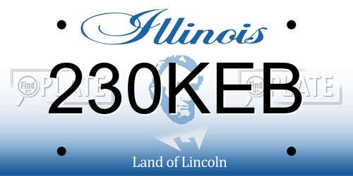 230KEB Illinois License Plate