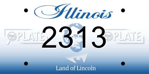 2313 Illinois License Plate