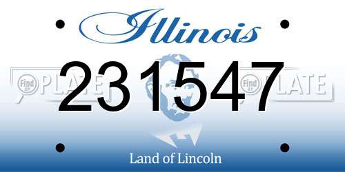 231547 Illinois License Plate