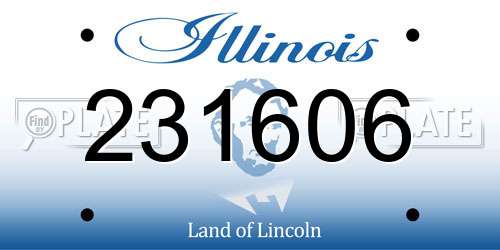 231606 Illinois License Plate