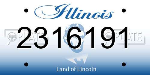 2316191 Illinois License Plate