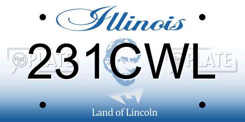 231CWL Illinois License Plate