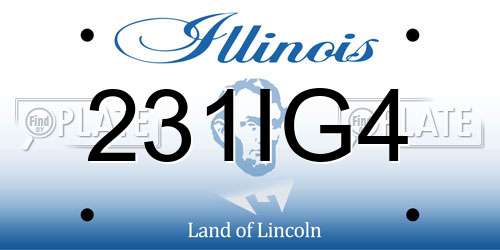 231IG4 Illinois License Plate