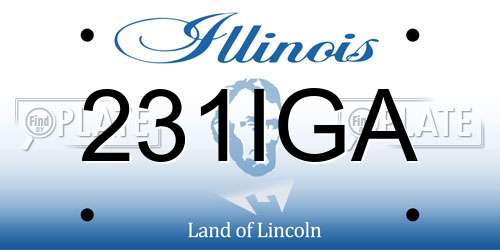 231IGA Illinois License Plate