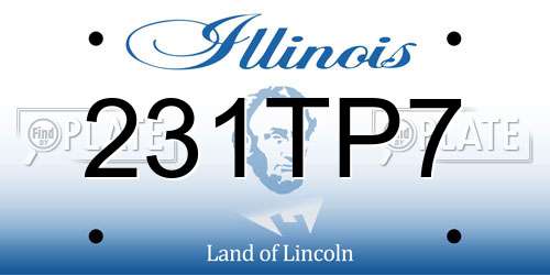 231TP7 Illinois License Plate