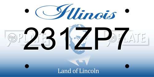 231ZP7 Illinois License Plate