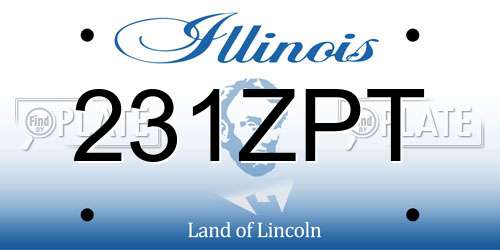 231ZPT Illinois License Plate