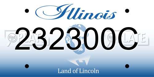 232300C Illinois License Plate