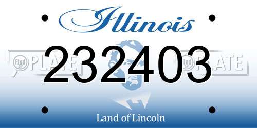 232403 Illinois License Plate