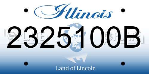 2325100B Illinois License Plate