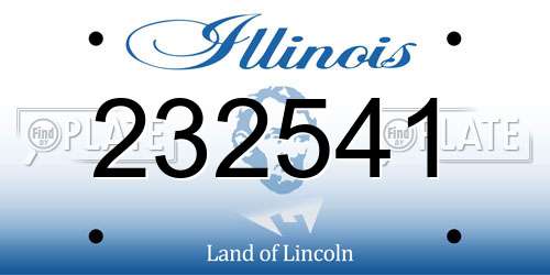 232541 Illinois License Plate