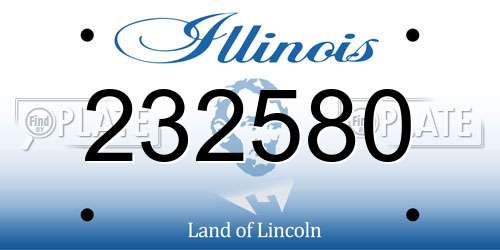 232580 Illinois License Plate