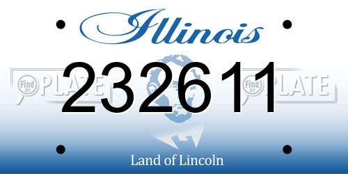 232611 Illinois License Plate