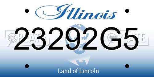 23292G5 Illinois License Plate