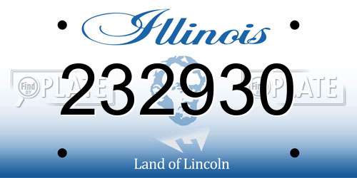 232930 Illinois License Plate
