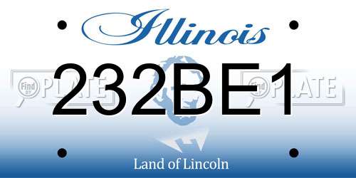 232BE1 Illinois License Plate