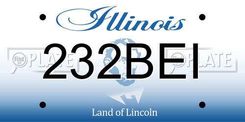 232BEI Illinois License Plate