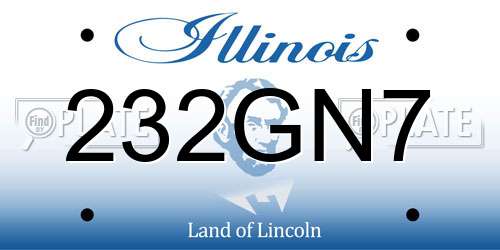 232GN7 Illinois License Plate