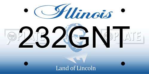 232GNT Illinois License Plate