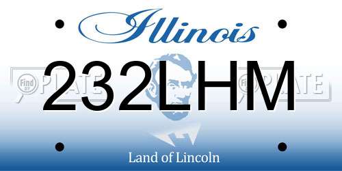 232LHM Illinois License Plate