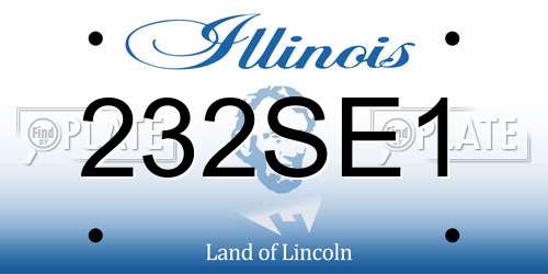 232SE1 Illinois License Plate