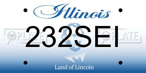 232SEI Illinois License Plate