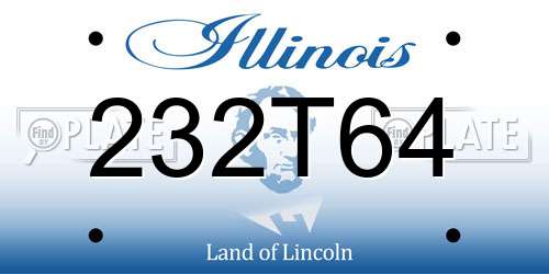 232T64 Illinois License Plate