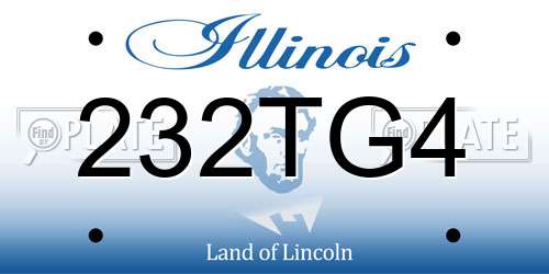 232TG4 Illinois License Plate