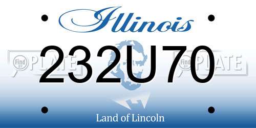 232U70 Illinois License Plate