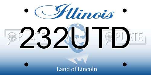 232UTD Illinois License Plate