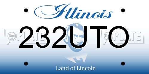 232UTO Illinois License Plate