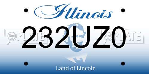 232UZ0 Illinois License Plate