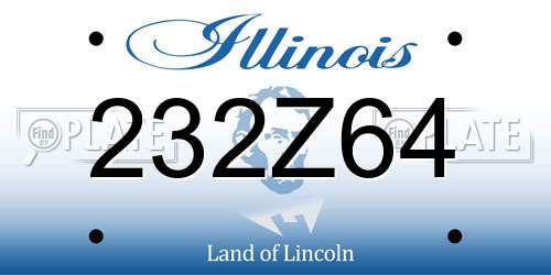 232Z64 Illinois License Plate