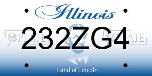 232ZG4 Illinois License Plate