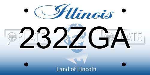 232ZGA Illinois License Plate